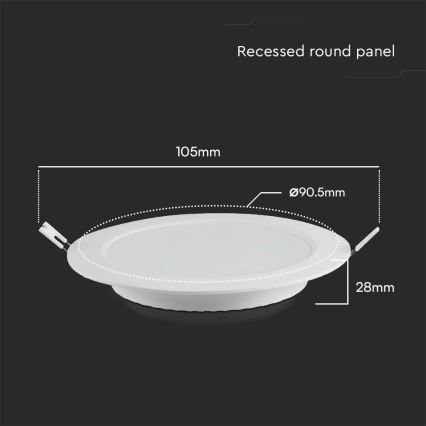 LED Hang plafondverlichting SAMSUNG CHIP LED/3W/230V 6500K diameter 9,5 cm wit