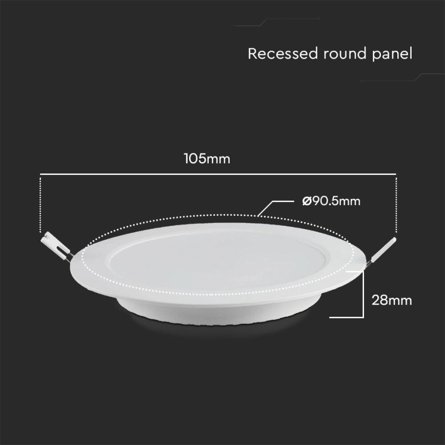 LED Hang plafondverlichting SAMSUNG CHIP LED/3W/230V 6500K diameter 9,5 cm wit