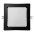 LED Hang plafondverlichting SQUARE LED/12W/230V 4000K 17x17 cm zwart