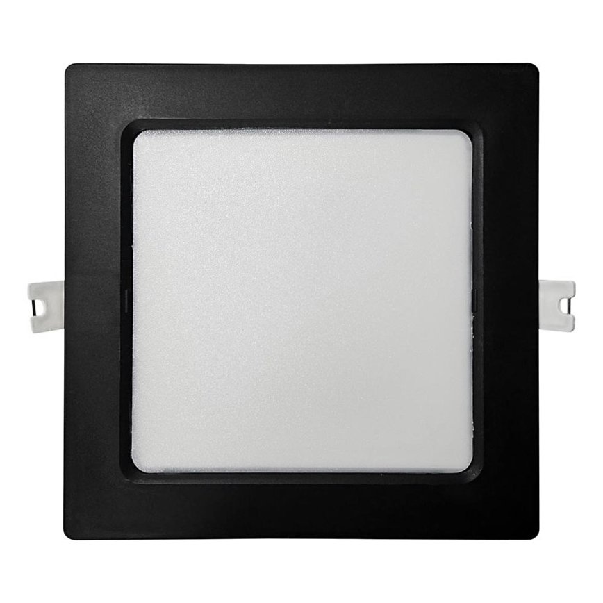 LED Hang plafondverlichting SQUARE LED/12W/230V 4000K 17x17 cm zwart