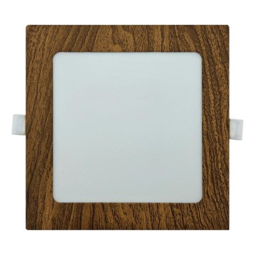LED Hang plafondverlichting SQUARE LED/12W/230V 4200K 16,8x16,8 cm bruin