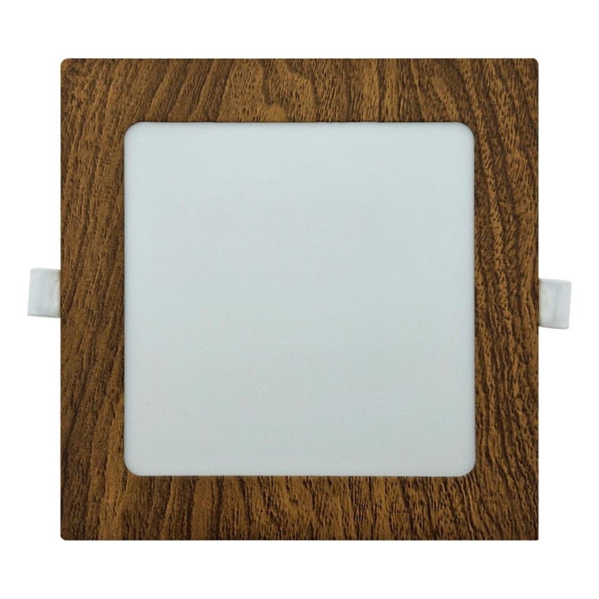 LED Hang plafondverlichting SQUARE LED/12W/230V 4200K 16,8x16,8 cm bruin