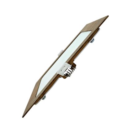 LED Hang plafondverlichting SQUARE LED/12W/230V 4200K 16,8x16,8 cm bruin