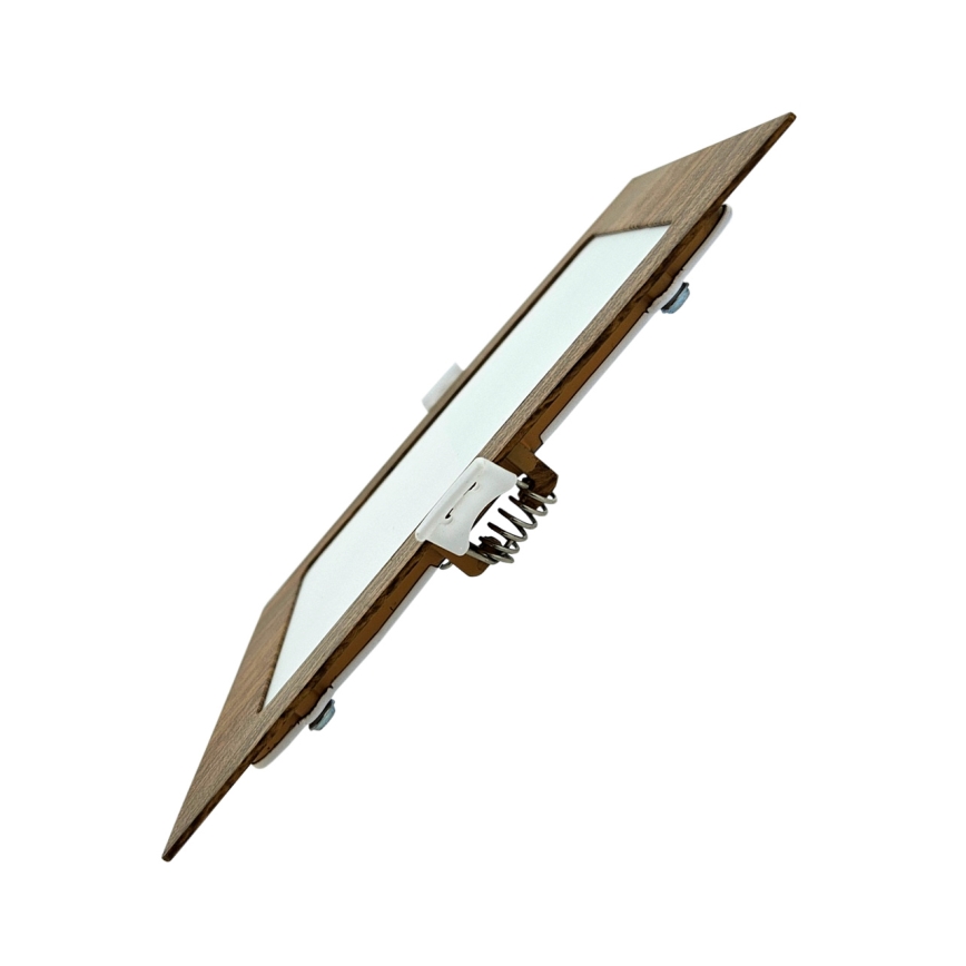 LED Hang plafondverlichting SQUARE LED/12W/230V 4200K 16,8x16,8 cm bruin