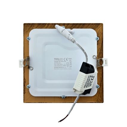 LED Hang plafondverlichting SQUARE LED/12W/230V 4200K 16,8x16,8 cm bruin