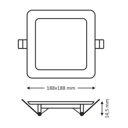 LED Hang plafondverlichting SQUARE LED/15W/230V 4200K 18,8x18,8 cm wit