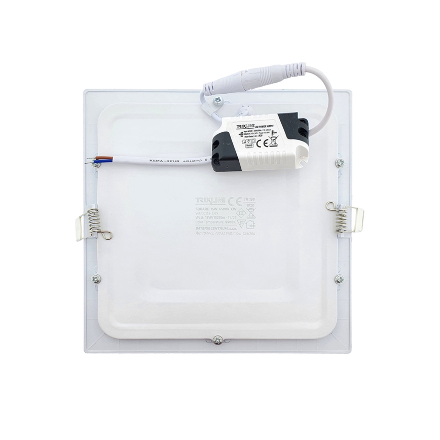 LED Hang plafondverlichting SQUARE LED/15W/230V 6500K 18,8x18,8 cm wit