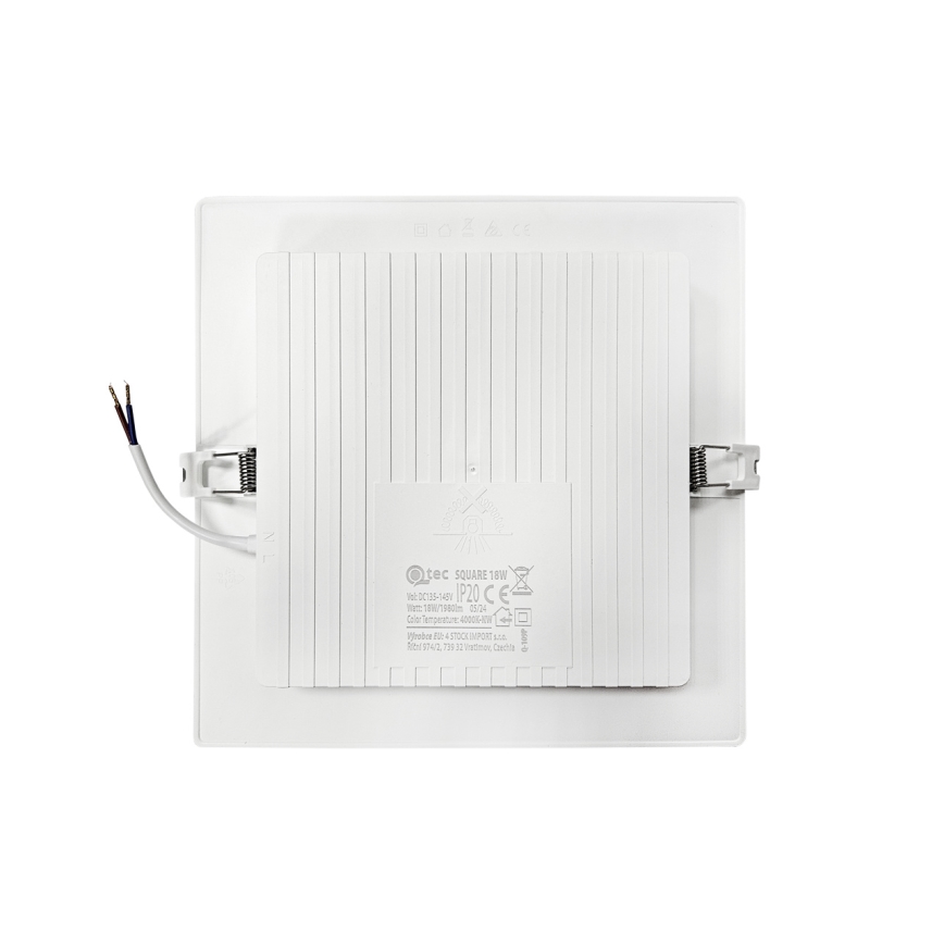LED Hang plafondverlichting SQUARE LED/18W/230V 4000K 22x22 cm wit