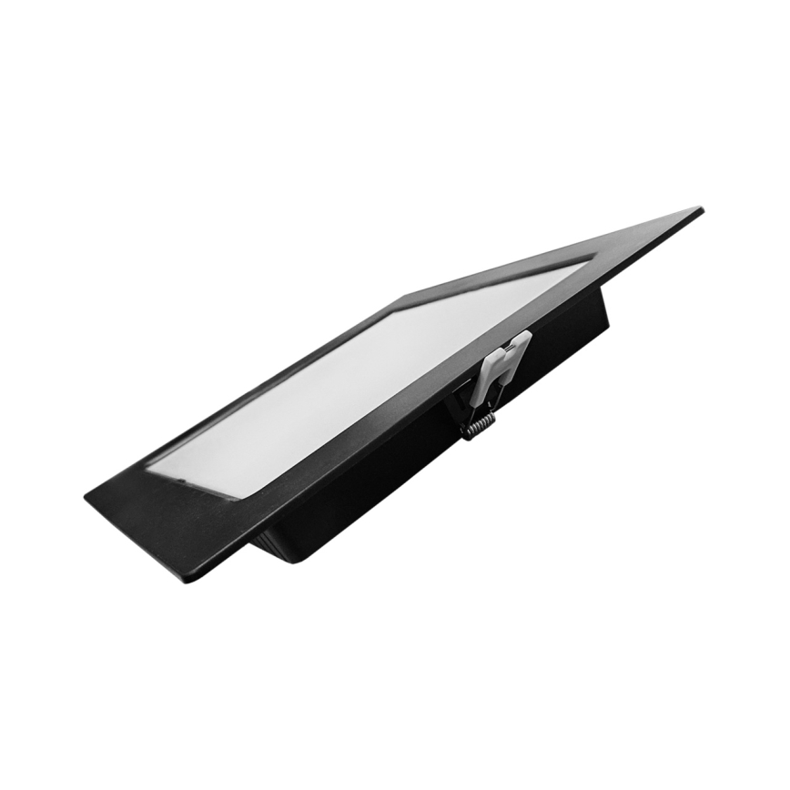 LED Hang plafondverlichting SQUARE LED/18W/230V 4000K 22x22 cm zwart