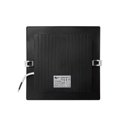 LED Hang plafondverlichting SQUARE LED/18W/230V 4000K 22x22 cm zwart