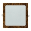 LED Hang plafondverlichting SQUARE LED/18W/230V 4200K 22x22 cm bruin