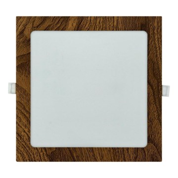 LED Hang plafondverlichting SQUARE LED/18W/230V 4200K 22x22 cm bruin
