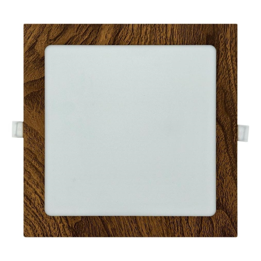 LED Hang plafondverlichting SQUARE LED/18W/230V 4200K 22x22 cm bruin