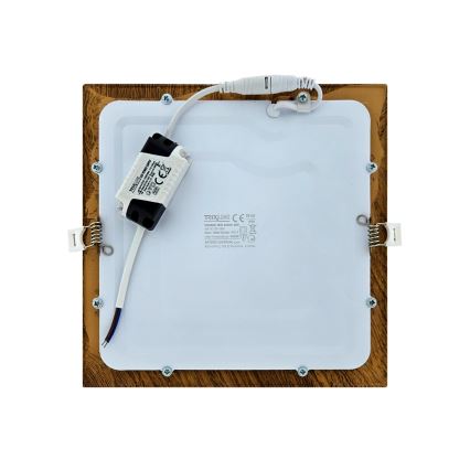 LED Hang plafondverlichting SQUARE LED/18W/230V 4200K 22x22 cm bruin