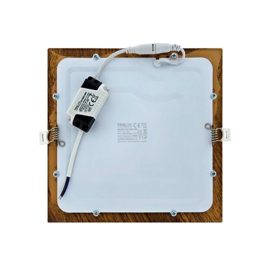 LED Hang plafondverlichting SQUARE LED/18W/230V 4200K 22x22 cm bruin