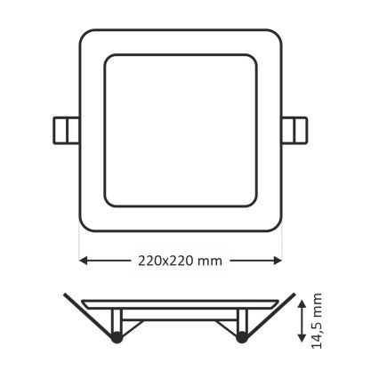 LED Hang plafondverlichting SQUARE LED/18W/230V 4200K 22x22 cm bruin