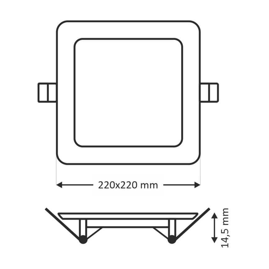 LED Hang plafondverlichting SQUARE LED/18W/230V 4200K 22x22 cm bruin