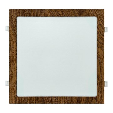 LED Hang plafondverlichting SQUARE LED/24W/230V 4200K 29,2x29,2 cm bruin