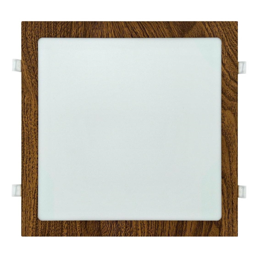 LED Hang plafondverlichting SQUARE LED/24W/230V 4200K 29,2x29,2 cm bruin