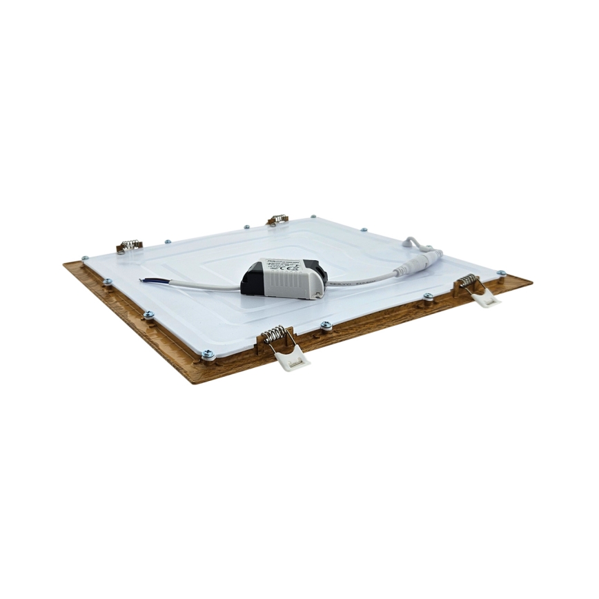 LED Hang plafondverlichting SQUARE LED/24W/230V 4200K 29,2x29,2 cm bruin