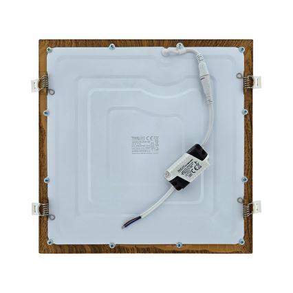 LED Hang plafondverlichting SQUARE LED/24W/230V 4200K 29,2x29,2 cm bruin