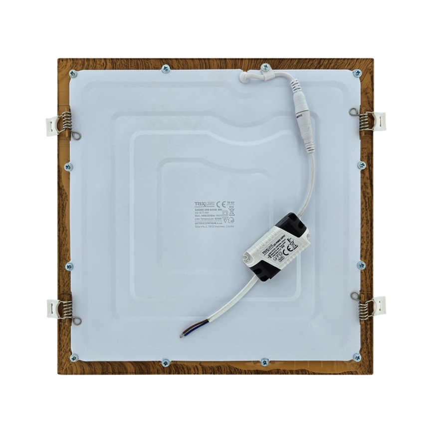 LED Hang plafondverlichting SQUARE LED/24W/230V 4200K 29,2x29,2 cm bruin
