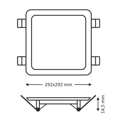 LED Hang plafondverlichting SQUARE LED/24W/230V 4200K 29,2x29,2 cm bruin