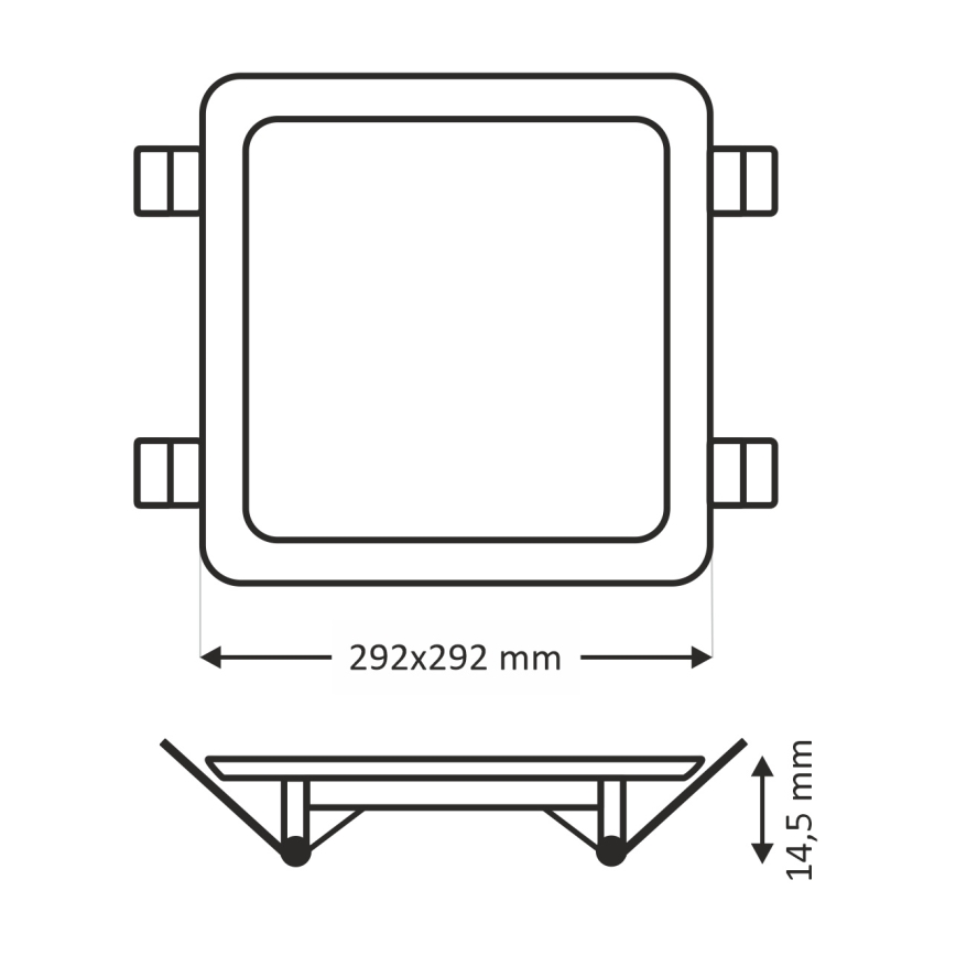 LED Hang plafondverlichting SQUARE LED/24W/230V 4200K 29,2x29,2 cm bruin