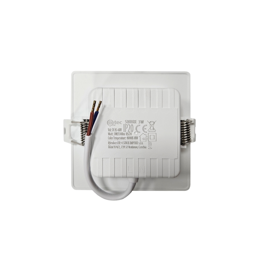 LED Hang plafondverlichting SQUARE LED/3W/230V 4000K 9x9 cm wit