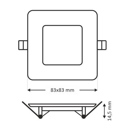 LED Hang plafondverlichting SQUARE LED/3W/230V 4200K 8,3x8,3 cm wit