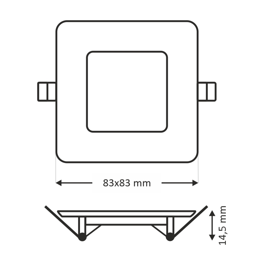 LED Hang plafondverlichting SQUARE LED/3W/230V 4200K 8,3x8,3 cm wit
