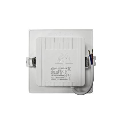 LED Hang plafondverlichting SQUARE LED/6W/230V 4000K 12x12 cm wit