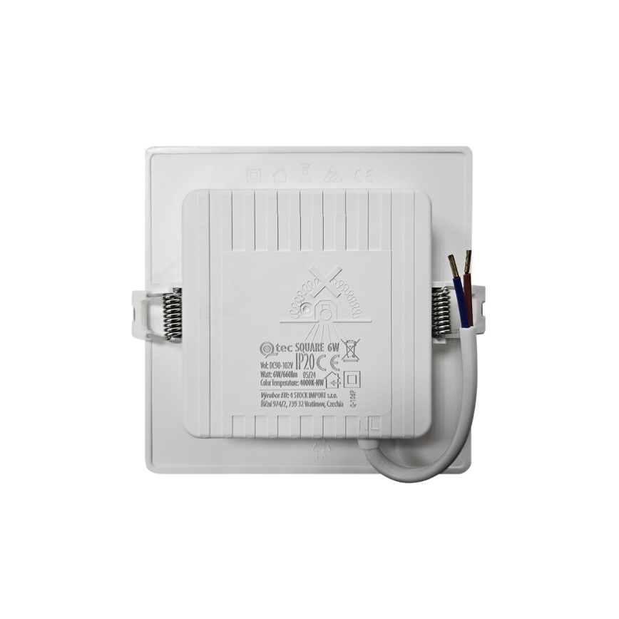 LED Hang plafondverlichting SQUARE LED/6W/230V 4000K 12x12 cm wit