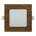 LED Hang plafondverlichting SQUARE LED/6W/230V 4200K 11,8x11,8 cm bruin