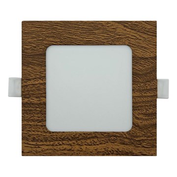 LED Hang plafondverlichting SQUARE LED/6W/230V 4200K 11,8x11,8 cm bruin