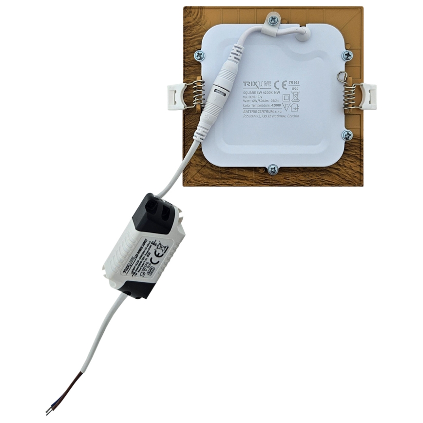 LED Hang plafondverlichting SQUARE LED/6W/230V 4200K 11,8x11,8 cm bruin