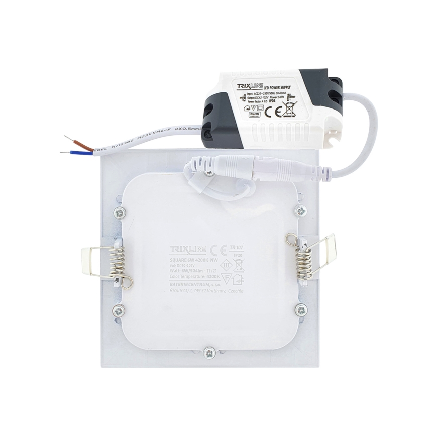 LED Hang plafondverlichting SQUARE LED/6W/230V 4200K 11,8x11,8 cm wit
