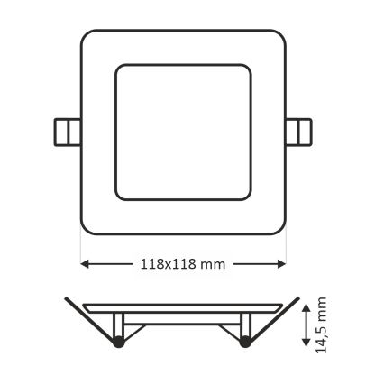 LED Hang plafondverlichting SQUARE LED/6W/230V 4200K 11,8x11,8 cm wit