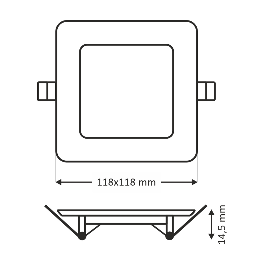 LED Hang plafondverlichting SQUARE LED/6W/230V 4200K 11,8x11,8 cm wit