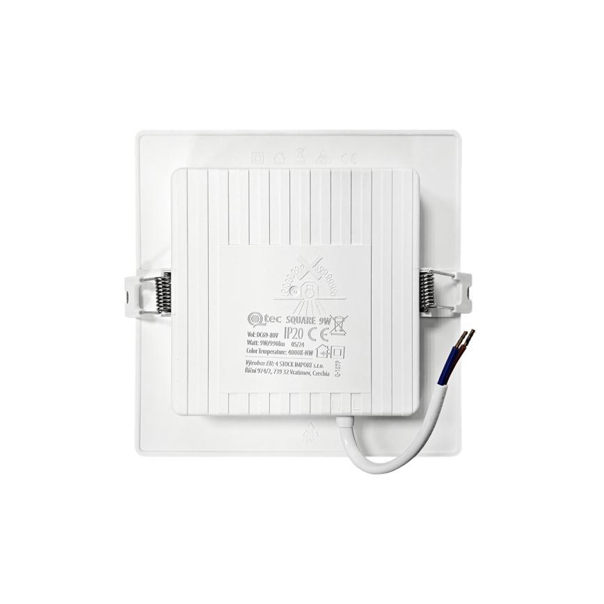 LED Hang plafondverlichting SQUARE LED/9W/230V 4000K 14,5x14,5 cm wit