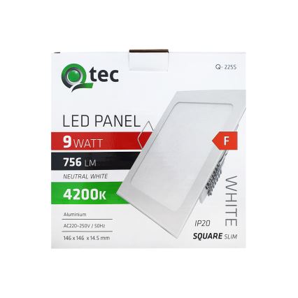 LED Hang plafondverlichting SQUARE LED/9W/230V 4200K 14,6x14,6 cm wit