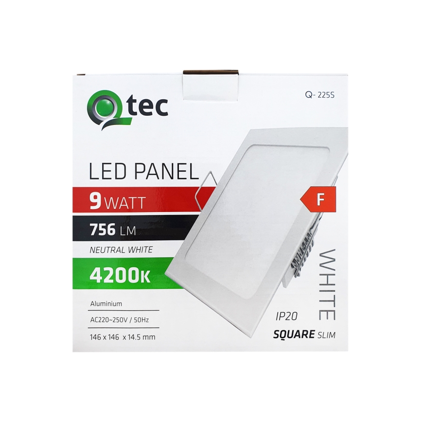 LED Hang plafondverlichting SQUARE LED/9W/230V 4200K 14,6x14,6 cm wit