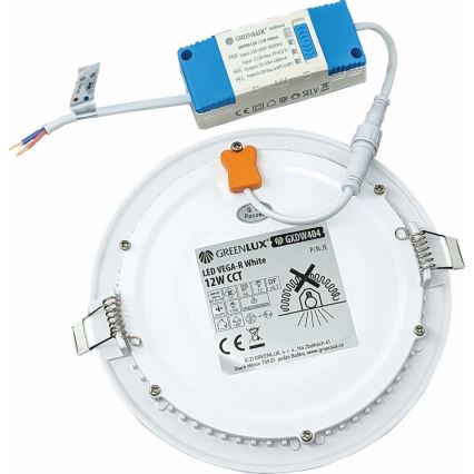 LED Hang plafondverlichting VEGA LED/12W/230V 2900/3900/5800K diameter 17,5 cm wit
