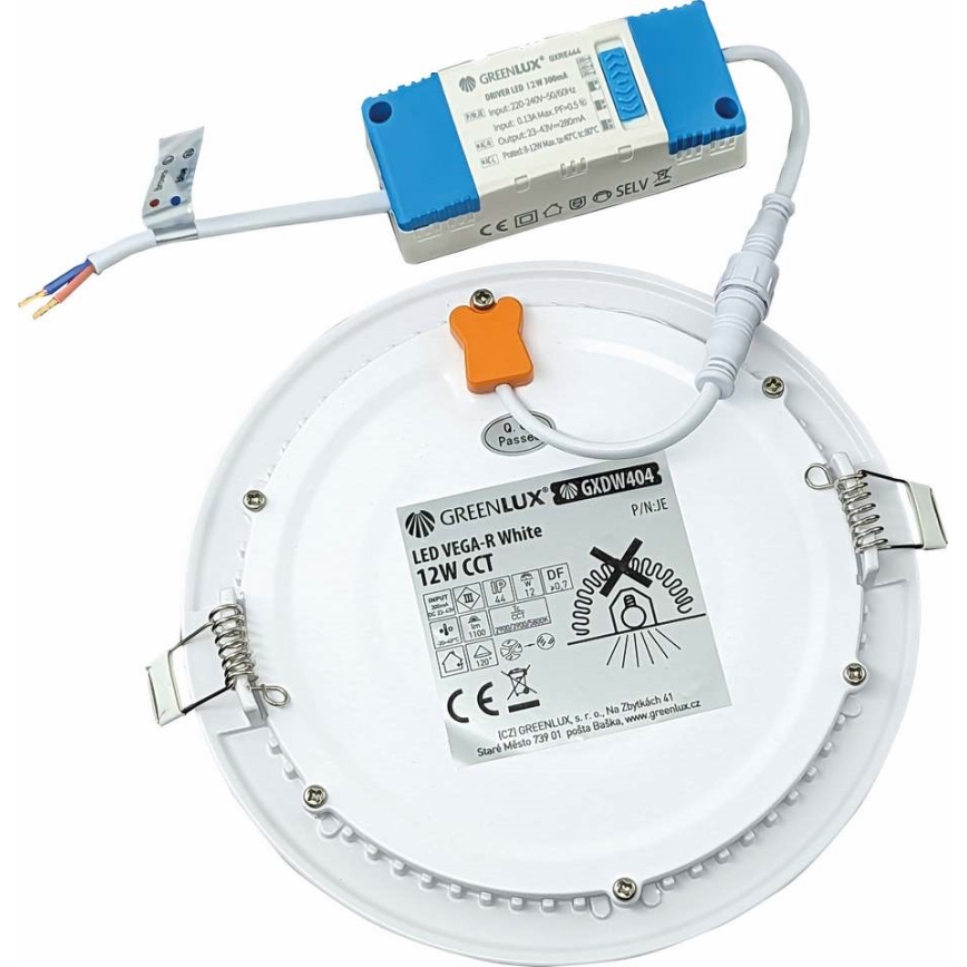 LED Hang plafondverlichting VEGA LED/12W/230V 2900/3900/5800K diameter 17,5 cm wit