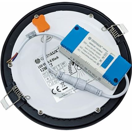 LED Hang plafondverlichting VEGA LED/12W/230V 2900/3900/5800K diameter 17,5 cm zwart
