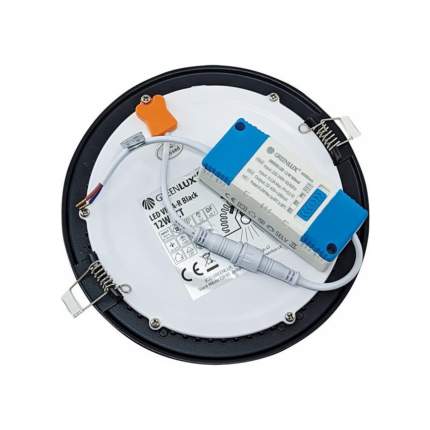 LED Hang plafondverlichting VEGA LED/12W/230V 2900/3900/5800K diameter 17,5 cm zwart