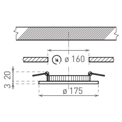 LED Hang plafondverlichting VEGA LED/12W/230V 2900/3900/5800K diameter 17,5 cm zwart