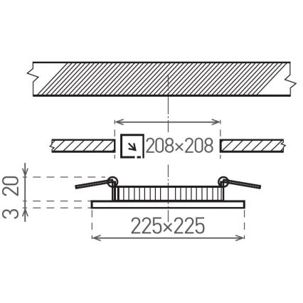 LED Hang plafondverlichting VEGA LED/18W/230V 2900/3900/5800K 22,5x22,5 cm wit