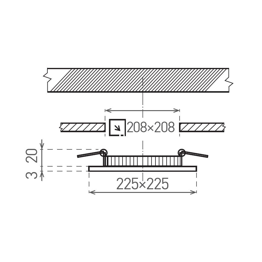 LED Hang plafondverlichting VEGA LED/18W/230V 2900/3900/5800K 22,5x22,5 cm wit