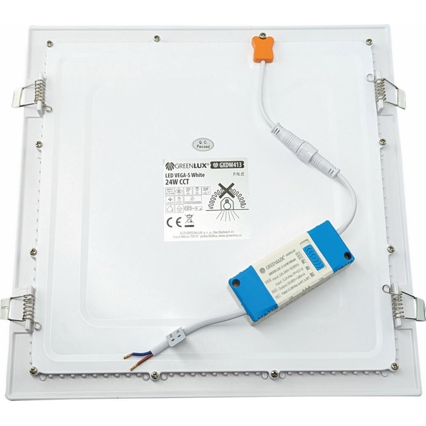 LED Hang plafondverlichting VEGA LED/24W/230V 2900/3900/5800K 30x30 cm wit